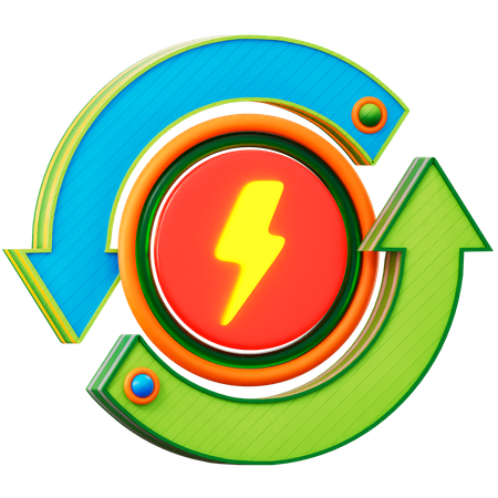 Reciclar energía  3D Icon