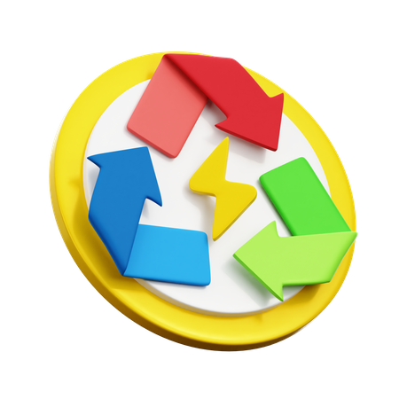 Reciclar energía  3D Icon