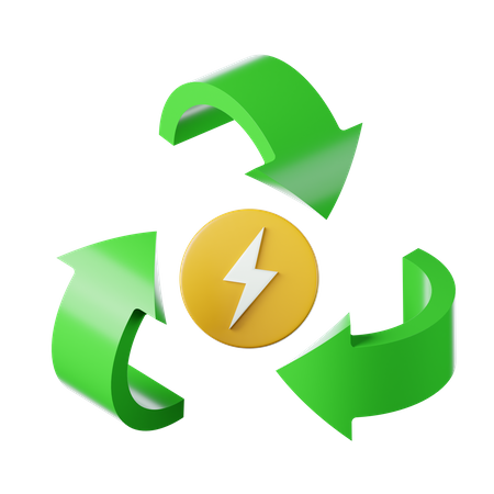 Reciclar energía  3D Icon