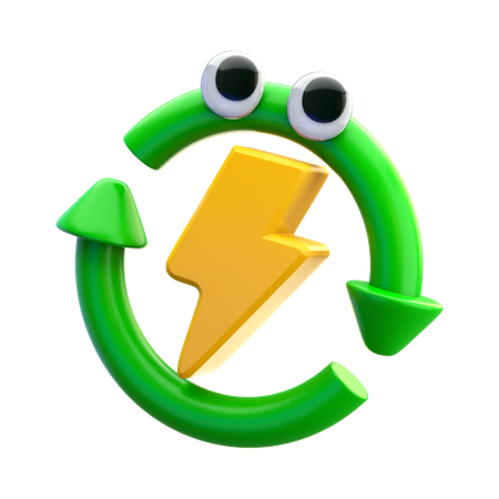 Reciclar energía  3D Icon