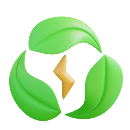 Ilustracao 3 D Da Usina De Reciclagem De Energia 3D Icon