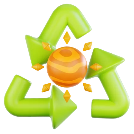 Reciclar energía solar  3D Icon