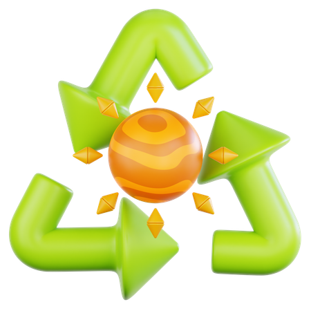 Reciclar energía solar  3D Icon