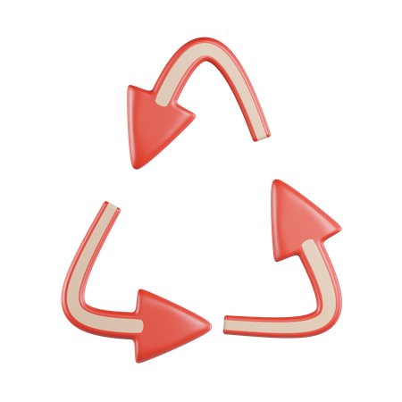 Reciclar flecha triangular  3D Icon