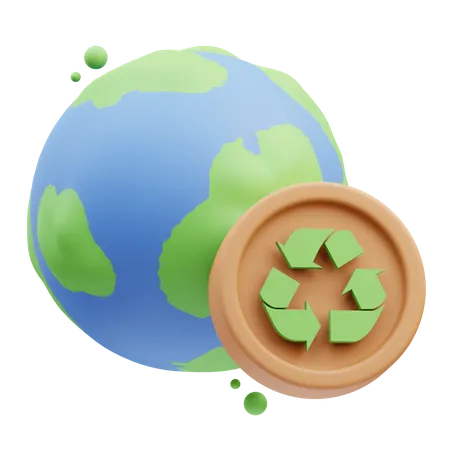 Reciclar mundo  3D Icon