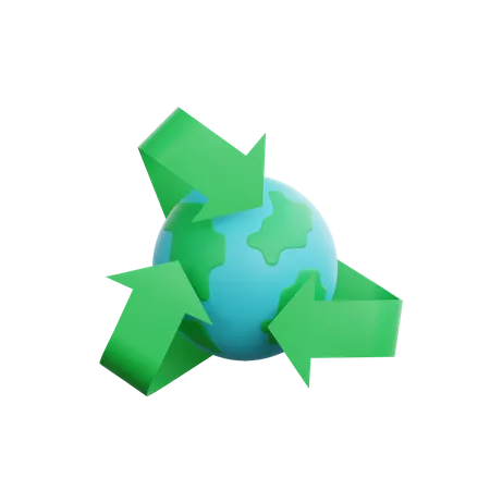 Reciclar terra  3D Icon