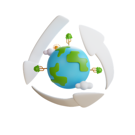 Reciclar terra  3D Icon