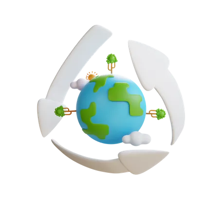 Reciclar terra  3D Icon