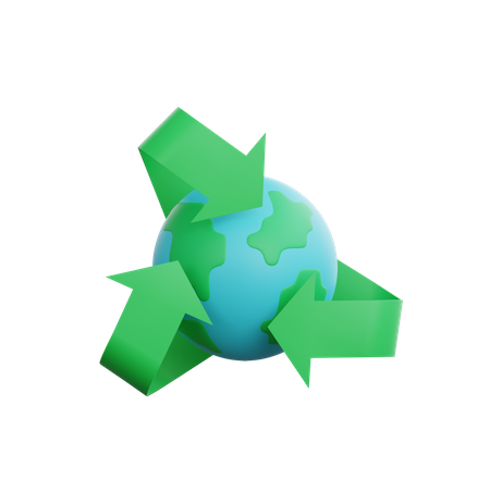 Reciclar la tierra  3D Icon