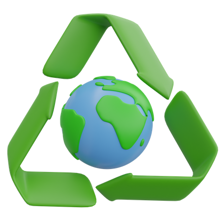 Reciclar la tierra  3D Icon