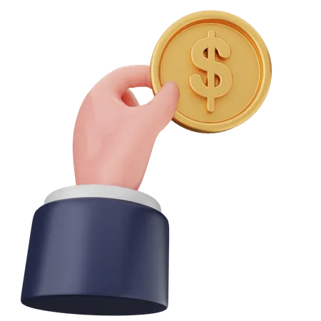 Recoger moneda dinero  3D Icon