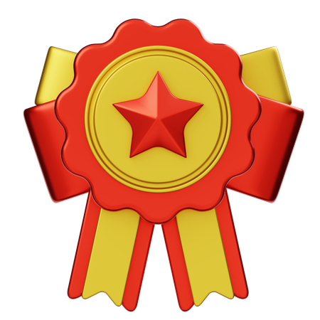 Rosette de ruban de récompense  3D Icon