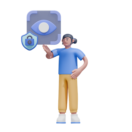 Reconhecimento biométrico dos olhos  3D Icon