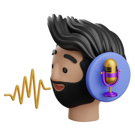 Reconhecimento de fala  3D Icon
