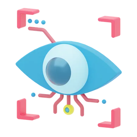 Um Icone 3 D De Reconhecimento Ocular Representado Por Um Globo Ocular Digitalizado 3D Icon