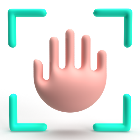 Reconhecimento de mão  3D Icon