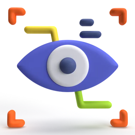 Reconhecimento ocular  3D Icon