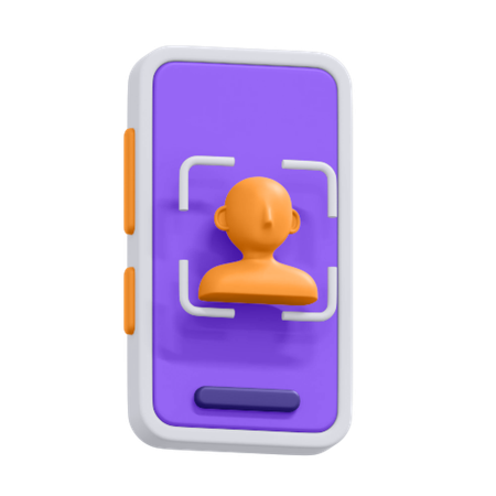 Reconnaissance faciale mobile  3D Icon