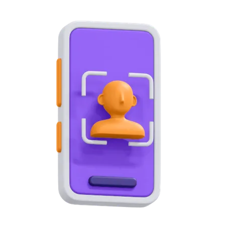 Reconnaissance faciale mobile  3D Icon