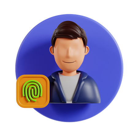 Reconocimiento de huellas dactilares  3D Icon