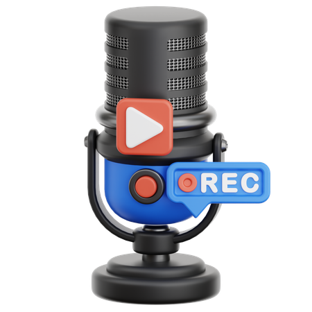 録音  3D Icon