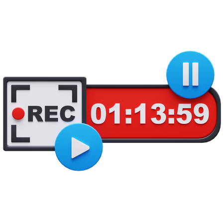 Recording  3D Icon