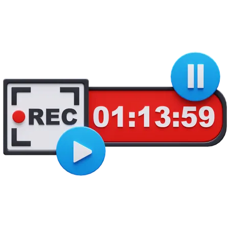 Recording  3D Icon