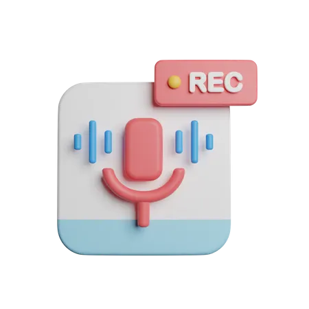 Recording  3D Icon