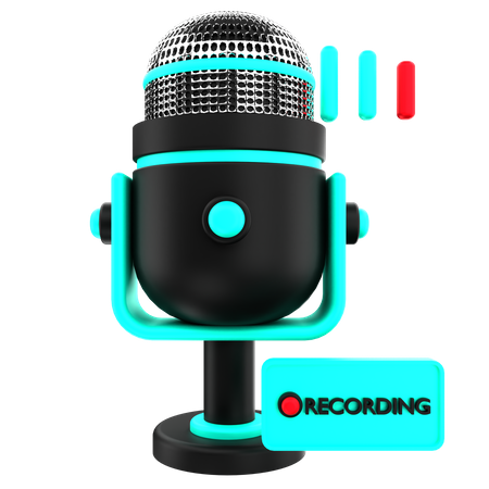 Recording  3D Icon