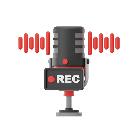 Recording  3D Icon