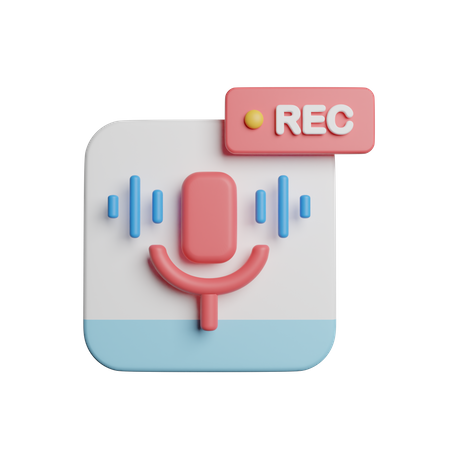 Recording  3D Icon