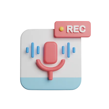 Recording Audio Sound 3D Icon