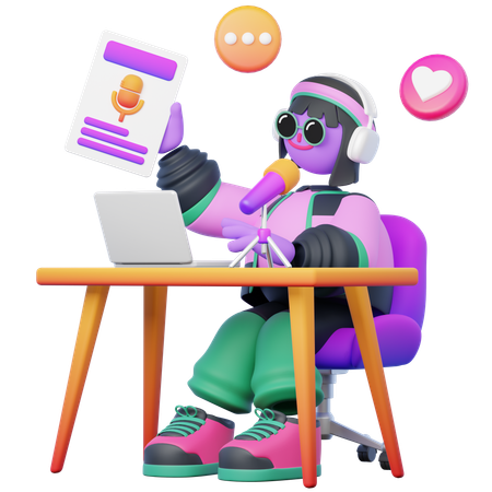 Recording Podcast  3D Icon
