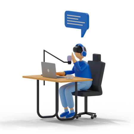 Recording Podcast  3D Icon