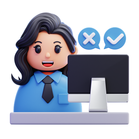 RECRUITER FEMALE  3D Icon