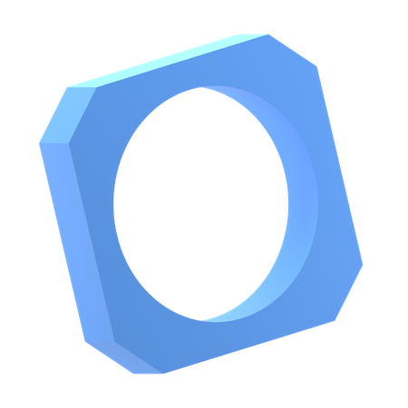 Rectangle with Circle  3D Icon