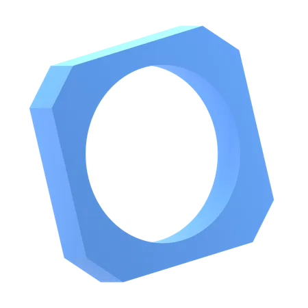 Rectangle with Circle  3D Icon