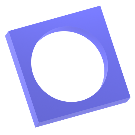 Rectangle with Circle  3D Icon