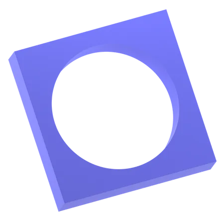 Rectangle with Circle  3D Icon