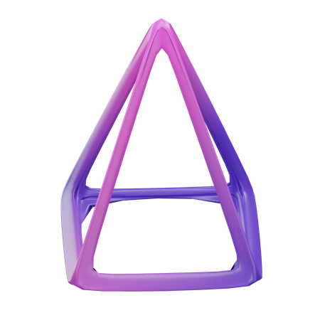 Rectangular pyramid wireframe  3D Icon