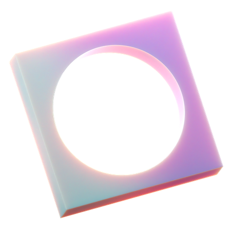 Rectángulo con círculo  3D Icon