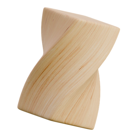 Rectángulo flexible de madera con forma abstracta  3D Icon