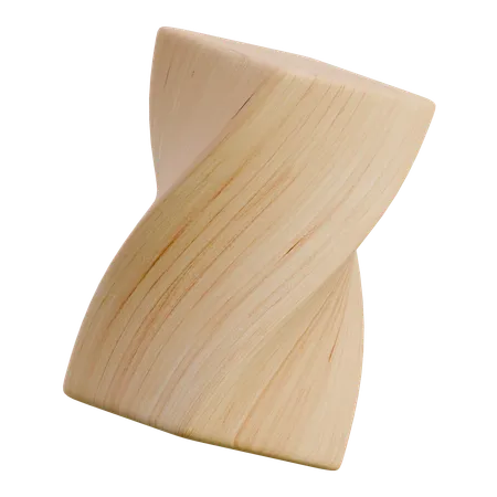 Rectángulo flexible de madera con forma abstracta  3D Icon