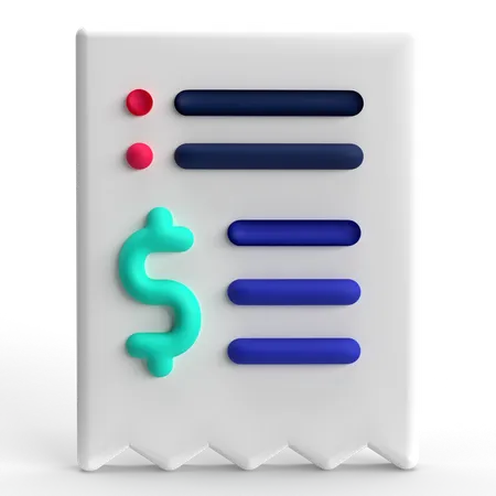 Reçu  3D Icon