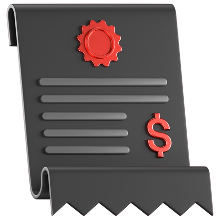 Reçu de facture  3D Icon
