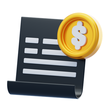 Reçu de facture  3D Icon