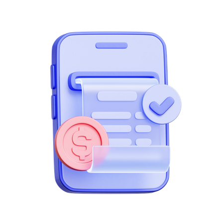 Reçu numérique  3D Icon
