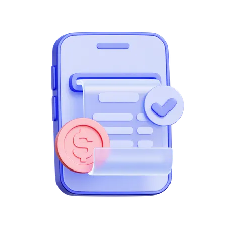 Reçu numérique  3D Icon