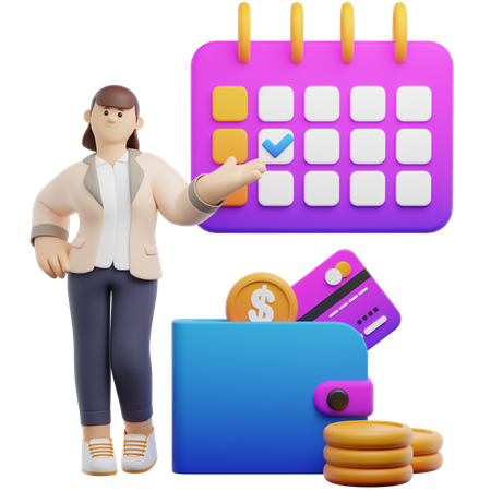 반복 청구서 지불  3D Illustration