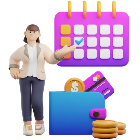 반복 청구서 지불  3D Illustration